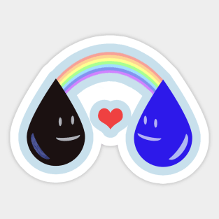 Opposites Attract - Oil & Water makes a Rainbow! Sticker